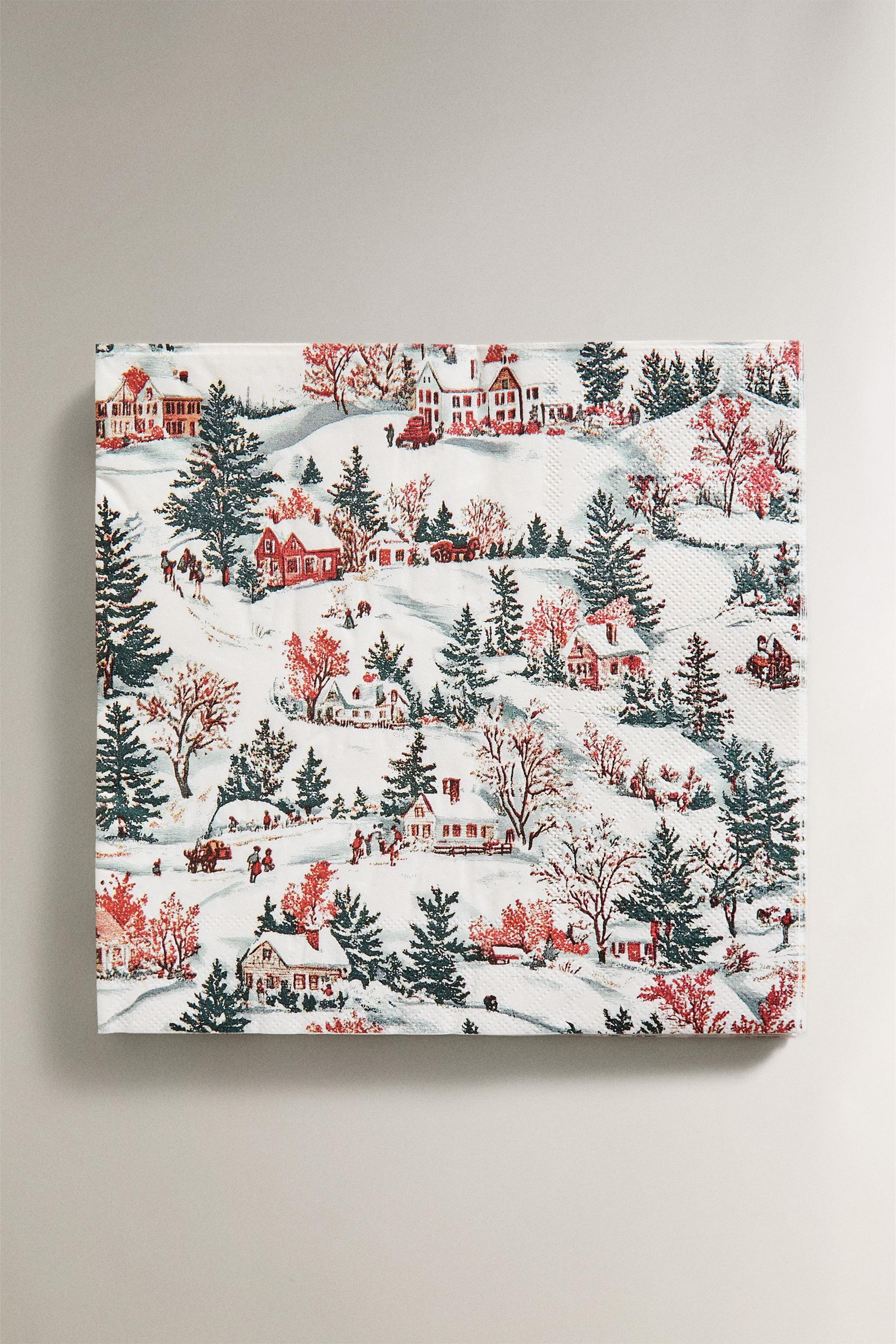 SET OF CHRISTMAS VILLAGE PAPER NAPKINS (SET OF 20)